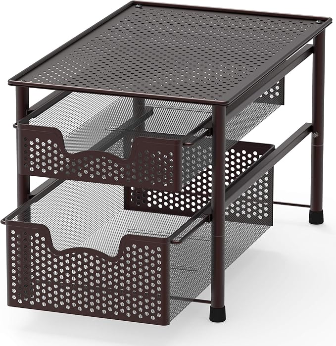 Simple Houseware Stackable 2 Tier Sliding Basket Organizer Drawer by SimpleHouseware