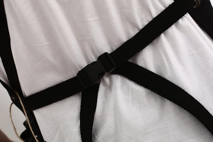 Heavy Duty Canvas Work Apron, Tool Pockets, Back Straps Adjustable（black） - Image 7