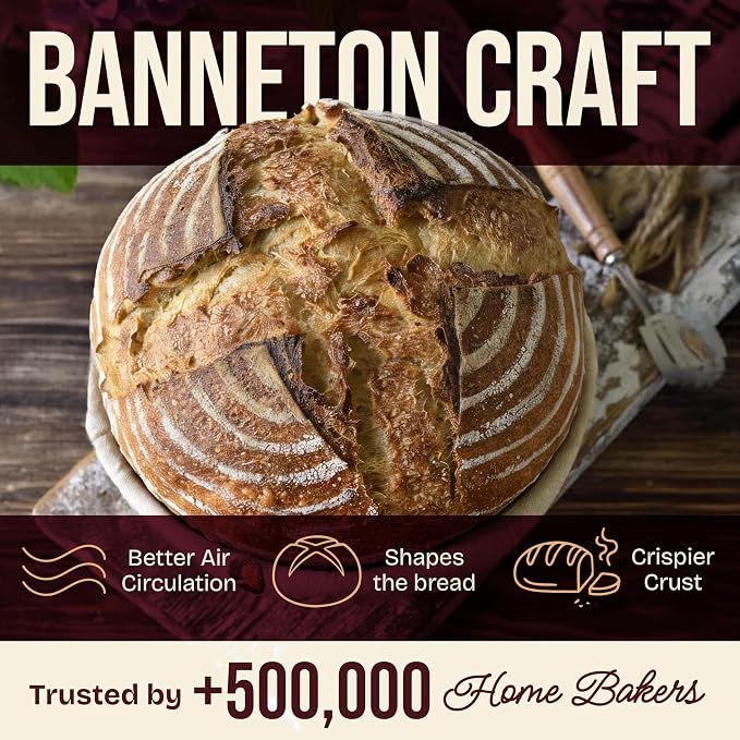 Superbaking 2 pcs Banneton Bread Proofing Basket, Sourdough Starter Kit - Image 6