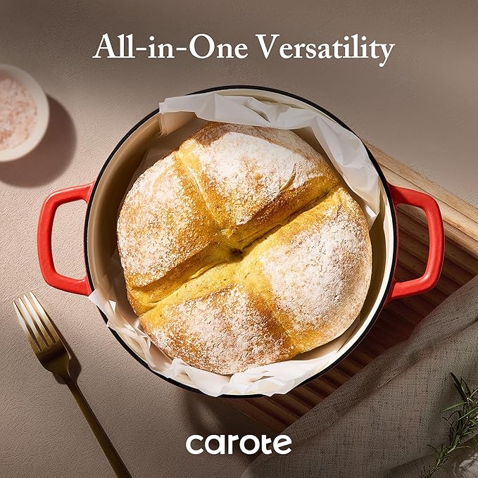 CAROTE Enameled Cast Iron Dutch Oven Pot - Image 5