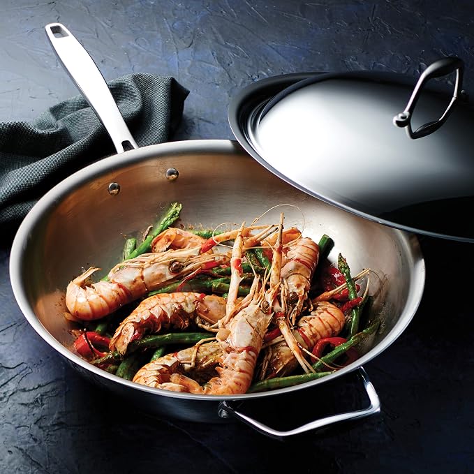 Tramontina Signature Tri-Ply Clad Stainless Steel 12.5-Inch Wok - Image 4