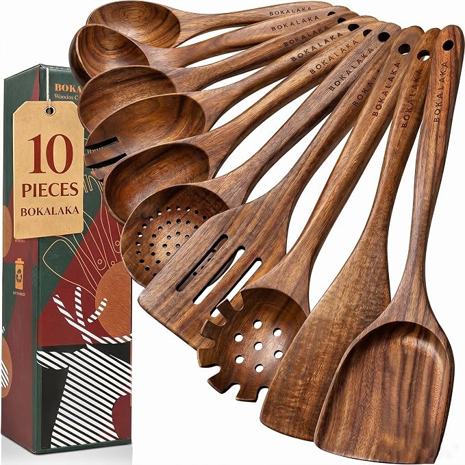 Wooden Spoons for Cooking by BOKALAKA