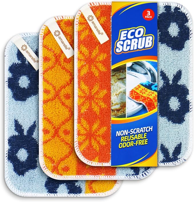 Amarelle GEN II Dish Washing Scrubbers, Made in Green Kitchen Scrubbers by Amarelle
