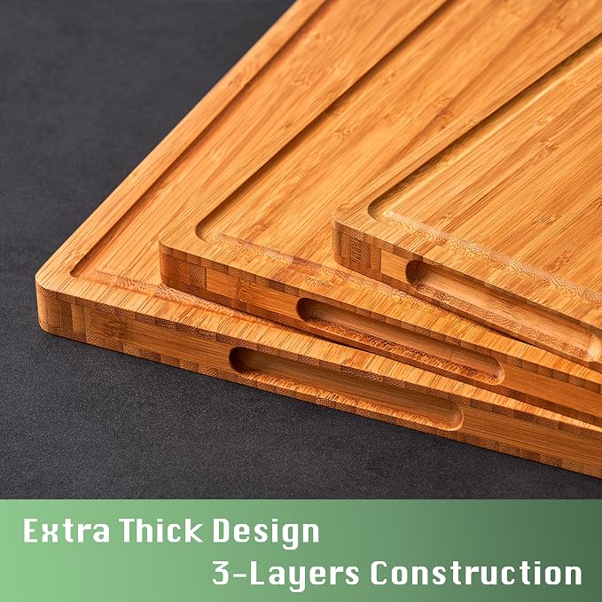 Allsum Carbonized Bamboo Wood Cutting Boards - Image 2