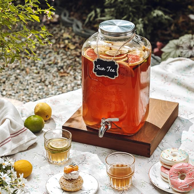 2 Gallon Glass Drink Dispenser - Image 2