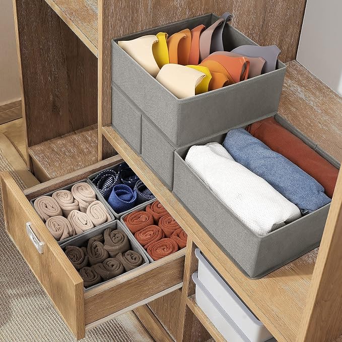 Criusia Drawer Organizer Clothes, 8 Pack Underwear Organizer, Foldable Closet - Image 7