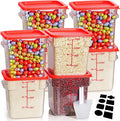 8QT NSF Food Storage Containers: 8 PCS Commercial Clear Square Food Storage by SVKLHY