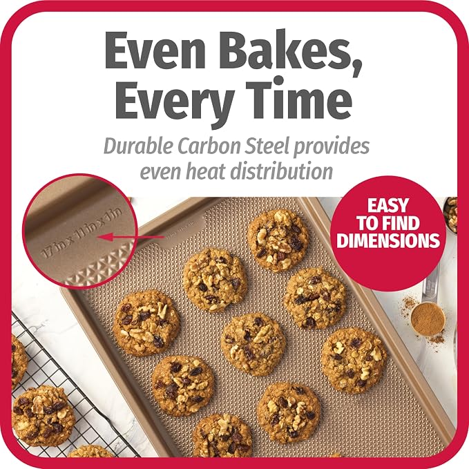 GoodCook BestBake Nonstick Textured Carbon Steel Cookie Sheet, Large Baking - Image 5