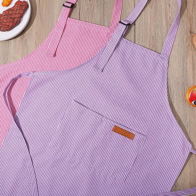 2 Pack Stripes Kids Apron, Kids Cooking Aprons - Image 6