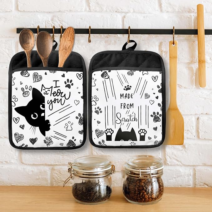 Funny Black Cat Pot Holders - Image 3