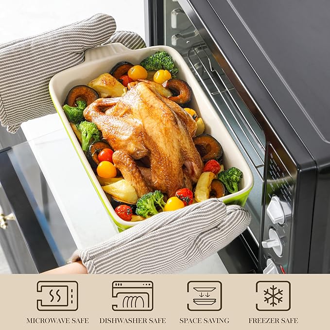 MALACASA Bakeware Set of 4, Porcelain Baking Pans Set - Image 4