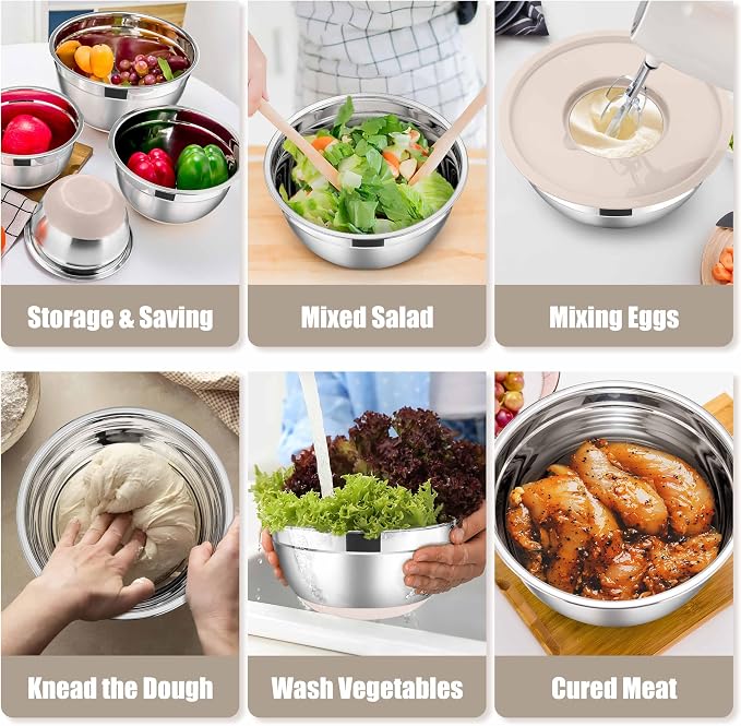 E-far Stainless Steel Mixing Bowls - Image 4