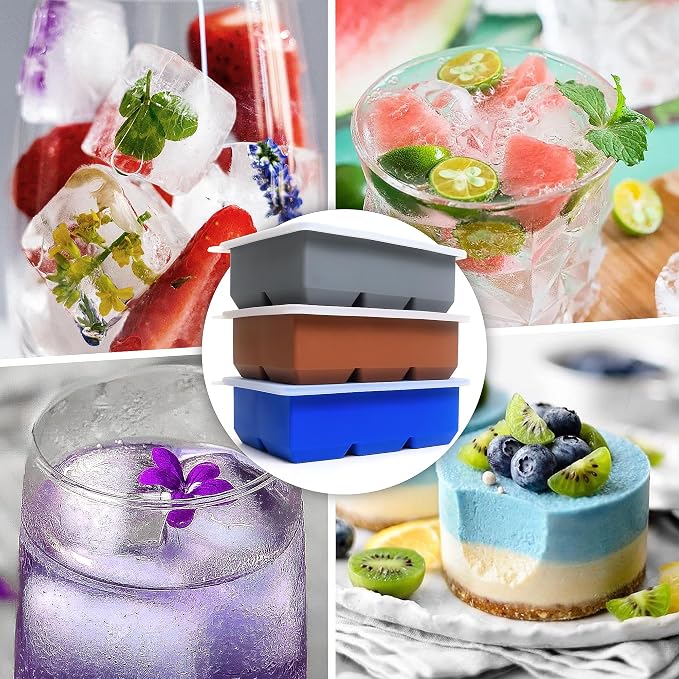 Excnorm Silicone Ice Cube Trays 3 Pack - Image 2