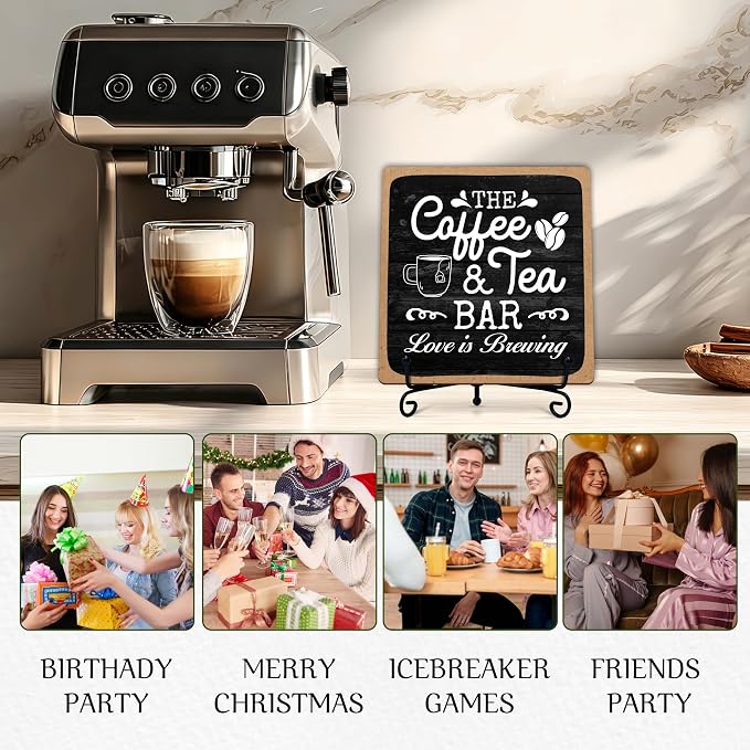 Coffee Bar Sign, Love is Brewing Farmhouse Tabletop Decor, Coffee and Tea Lover - Image 5