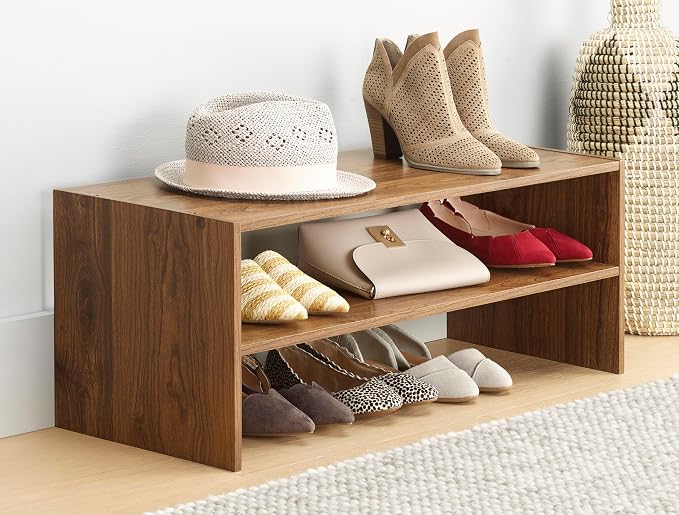 Whitmor Wood Stackable 2-Shelf Shoe Rack, 31 inches - Image 2