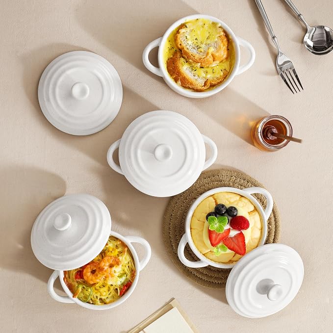 MALACASA Mini Cocotte Set - 12 OZ Small Casserole Dishes - Image 7