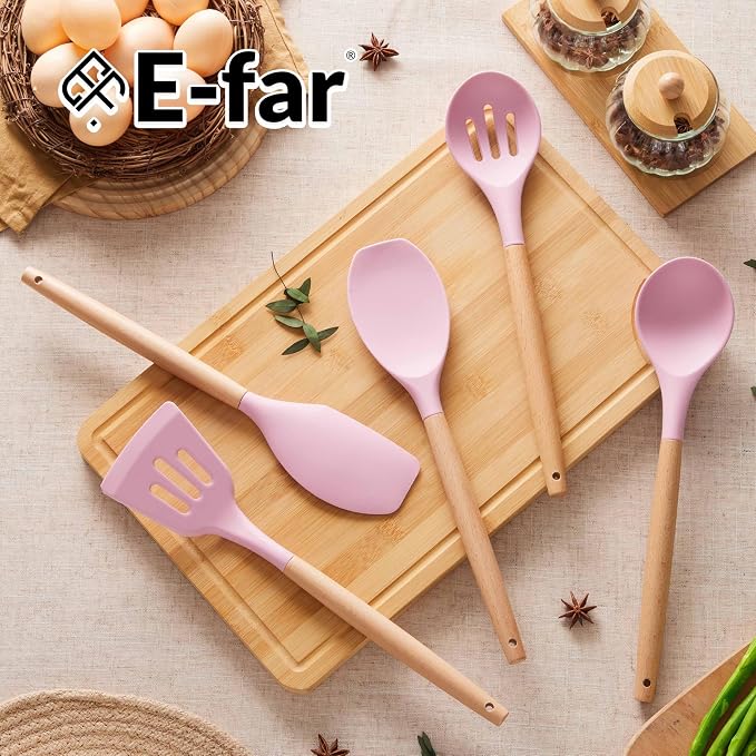E-far Silicone Cooking Utensils Set, 10-Piece Kitchen Utensils Set - Image 8