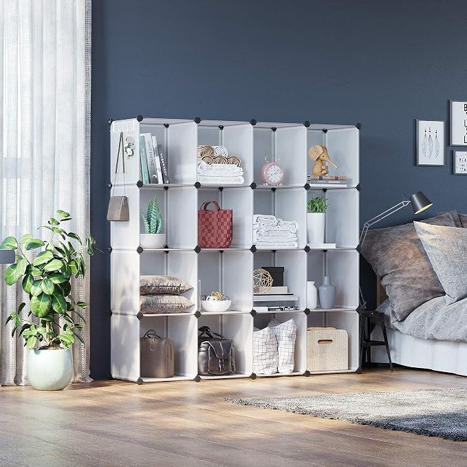 C&AHOME Cube Storage Organizer, 16-Cube Shelves Units, Plastic Storage Cubes - Image 4