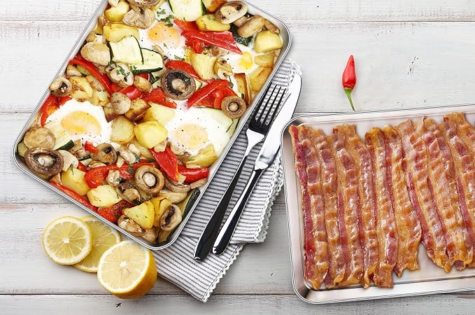TeamFar Stainless Steel Baking Sheet, 17.6 x 13 x 1inch Half Baking Pan Cookie - Image 7