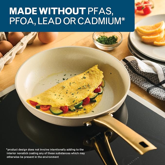 Farberware Forged Induction Ceramic Nonstick Cookware Set, Taupe Pots & Pans - Image 4