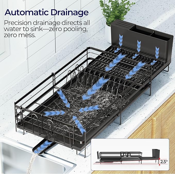 Large Dish Drying Rack, Expandable Dish Rack - Image 4