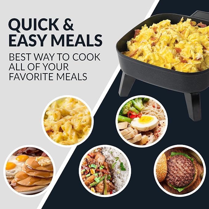 HomeCraft 7-Inch Electric Non-Stick Skillet, Adjustable Temperature Control - Image 5