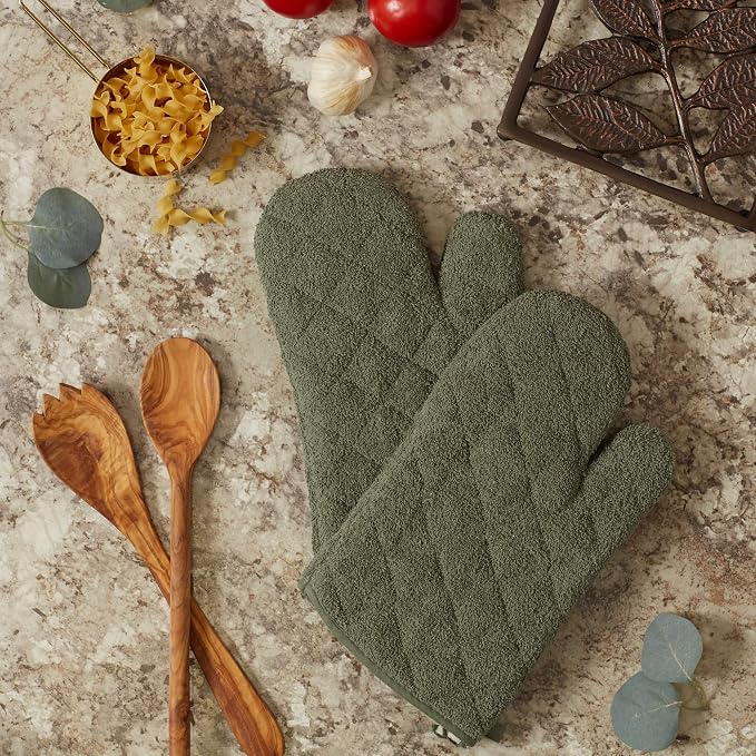 DII Basic Terry Collection 100% Cotton Quilted, Oven Mitt, 2 Piece - Image 3