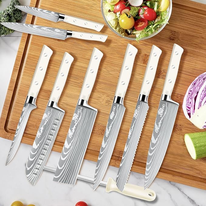 MDHAND Chef Knife Set with Roll Bag, High Carbon Stainless Steel Japanese - Image 8