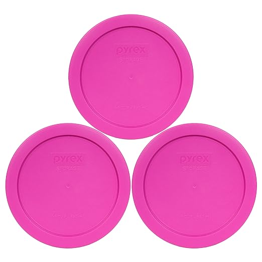 Pyrex 7201-PC 4 Cup Pink Food Storage Replacement Lids by Pyrex