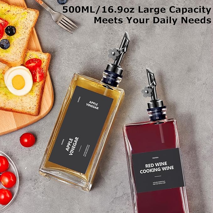 Olive Oil Dispenser Bottle for Kitchen, 16.9 oz/ 500 ml Vinegar Dispenser - Image 5