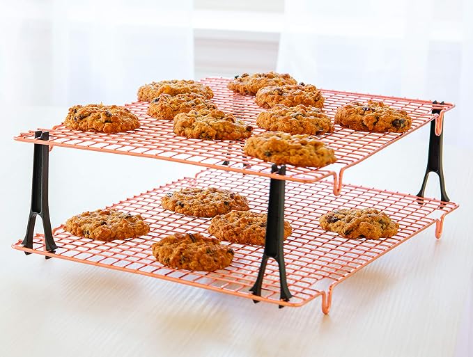 Nordic Ware Stackable Cooling 2 Copper Racks Plus 4 Snap-On Legs, 16.875 in × - Image 5