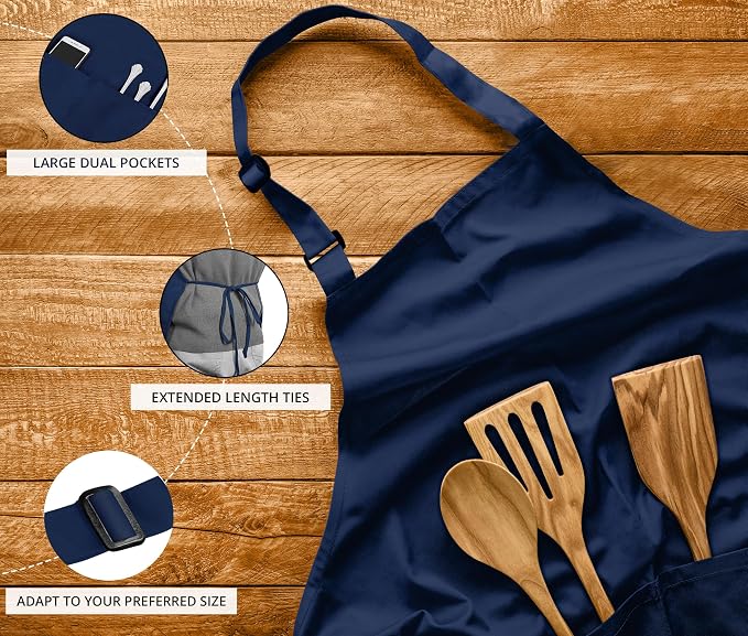 Utopia Kitchen 10 Pack Bib Apron Adjustable - Image 4
