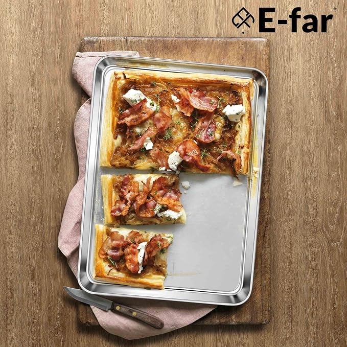 E-far Cookie Sheets for Baking, 18”x13” Stainless Steel Baking Sheet Pans for - Image 7
