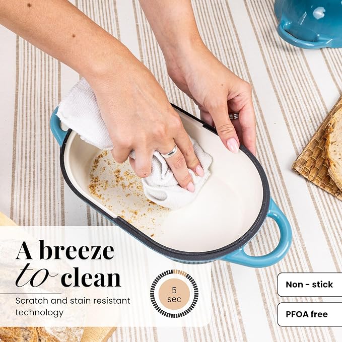 Dutch Oven For Sourdough Bread Baking – Enamelled Cast Iron Bread Loaf Pot – - Image 3