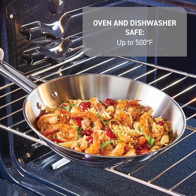 T-Fal Gourmet Stainless Steel Fry Pan 12.5 Inch Induction Compatible Skillet Pan - Image 5