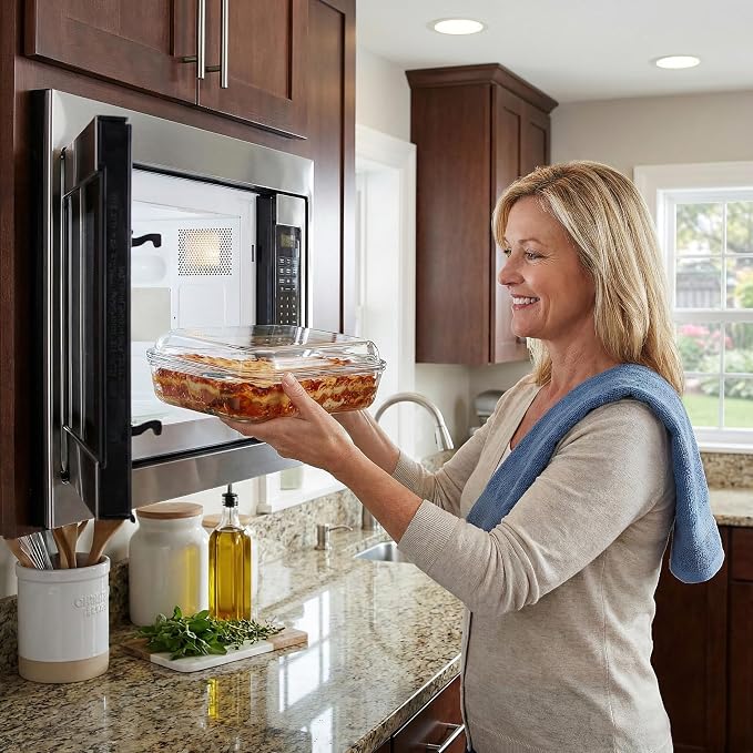 2QT Glass Casserole Dish with Lid, Tempered Glass Baking Dish - Image 8
