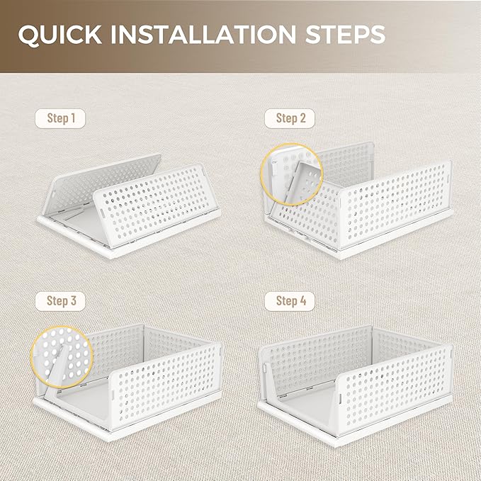 Pinkpum 8 Pack Closet Organizers and Storage Plastic Stackable Storage Bins - Image 9