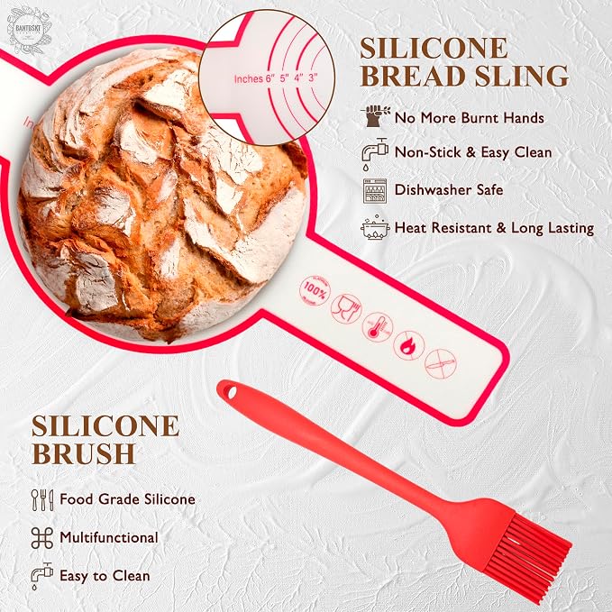 Complete Sourdough Starter Kit, Sourdough Bread Baking Supplies, Banneton Bread - Image 7