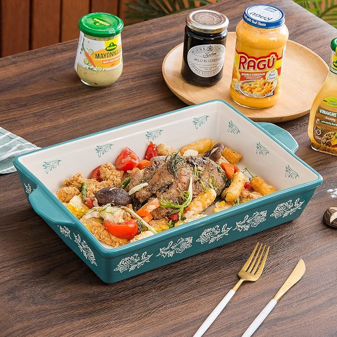 Wisenvoy Baking Dish Ceramic Lasagna Pan Casserole Dish 3-Piece Bakeware Sets - Image 4