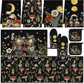 Fourluoo 10 Pcs Kitchen Dish Towels Rugs Oven Mitts and Pot Holders Set by Fourluoo
