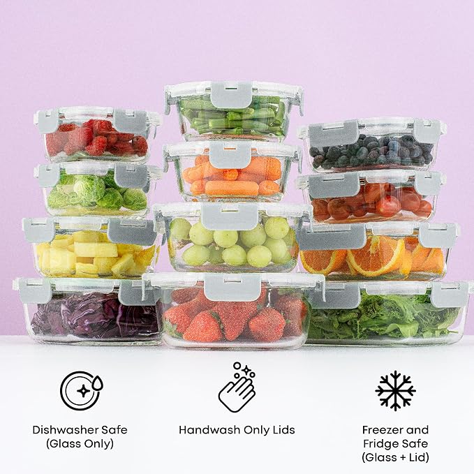 JoyJolt 24pc Borosilicate Glass Storage Containers - Image 2