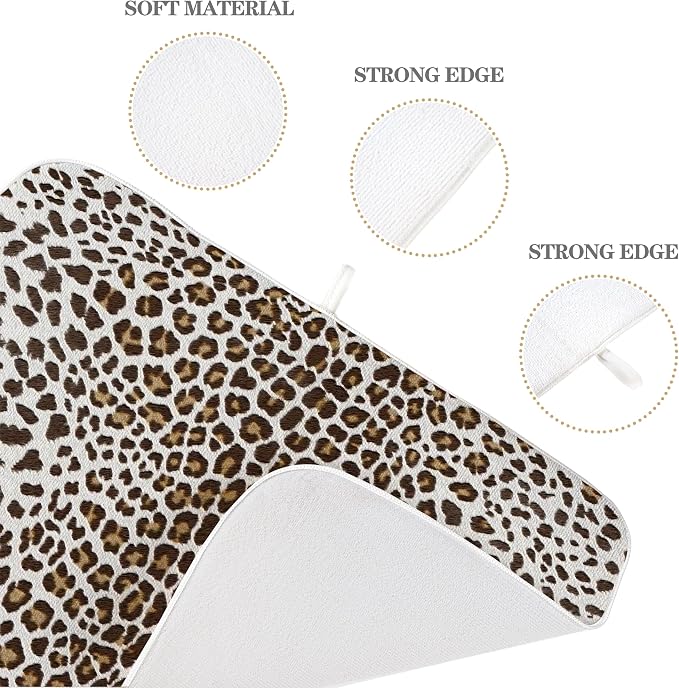 Brown Leopard Print Drying Mat 18x24 Inches - Image 7