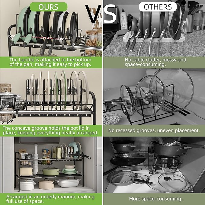 NETEL Adjustable Under Sink Organizers and Storage, Pots and Pans Organizer - Image 7