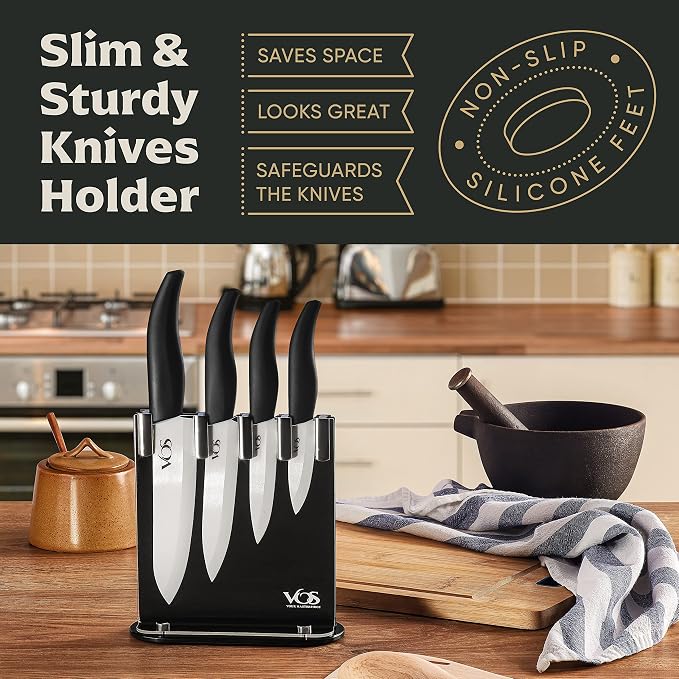 Vos Ceramic Knife Set with Block, Ceramic Knives Set - Image 4