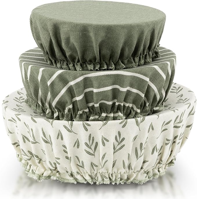 Beautiful Linen Cotton Blend Bowl Covers by KIBAGA