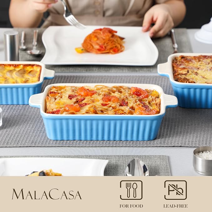 MALACASA Casserole Dishes for Oven, Porcelain Baking Dishes, Ceramic Bakeware - Image 4