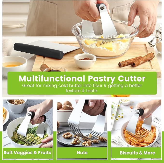 Spring Chef Dough Blender & Pastry Cutter Tool, Stainless Steel Pastry Blender - Image 2