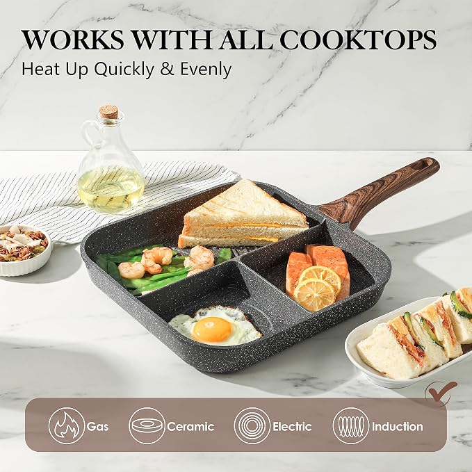 SENSARTE Nonstick Divided Grill Pan - Image 4