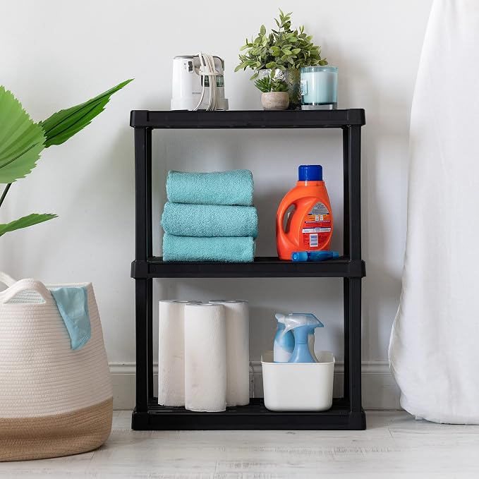IRIS USA 3-Shelf Light Duty Plastic Storage Shelves, 150lb Capacity, Medium - Image 7