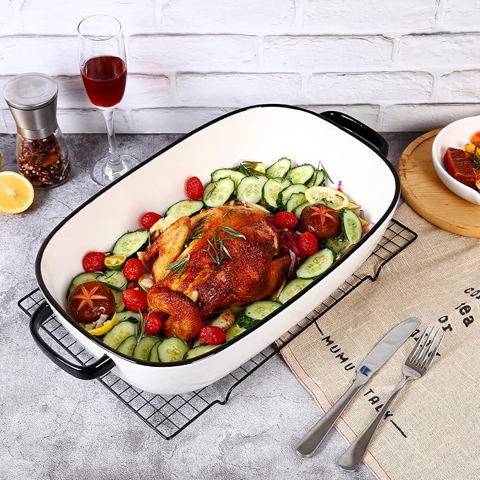 6 Quart Large Rectangular Baking Dish, 16x11 Inches Ceramic Baking Pan - Image 4